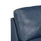 Samy 37 Inch Modular Armless Sofa Chair Blue Faux Leather Solid Wood By Casagear Home BM314403