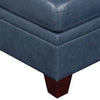 Samy 37 Inch Modular Armless Sofa Chair Blue Faux Leather Solid Wood By Casagear Home BM314403