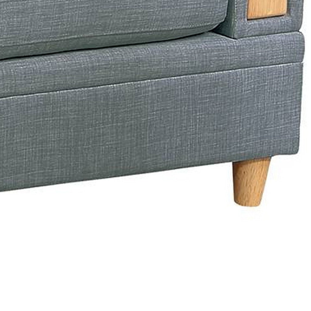 Gimy 37 Inch Modular Armless Sofa Chair Gray Dorris Upholstery Wood By Casagear Home BM314408