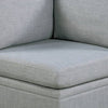 Gimy 37 Inch Modular Corner Sofa Chair Light Gray Dorris Fabric Wood By Casagear Home BM314409