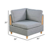 Gimy 37 Inch Modular Corner Sofa Chair Light Gray Dorris Fabric Wood By Casagear Home BM314409