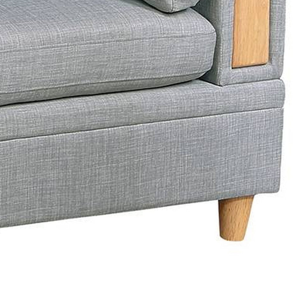 Gimy 37 Inch Modular Armless Sofa Chair Light Gray Dorris Fabric Wood By Casagear Home BM314410