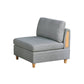 Gimy 37 Inch Modular Armless Sofa Chair, Light Gray Dorris Fabric, Wood By Casagear Home