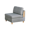 Gimy 37 Inch Modular Armless Sofa Chair, Light Gray Dorris Fabric, Wood By Casagear Home