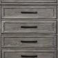 Fimmy 54 Inch Tall Dresser Chest with 5 Drawers Rustic Gray Wood Finish By Casagear Home BM314412