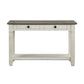 Rome 48 Inch Sofa Table Rectangular 2 Drawers White Brown Solid Wood By Casagear Home BM314416