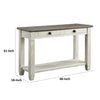 Rome 48 Inch Sofa Table Rectangular 2 Drawers White Brown Solid Wood By Casagear Home BM314416