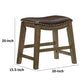 Miel 20 Inch Dining Stool Brown Faux Leather Brown Solid Wood Nailheads By Casagear Home BM314429