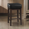 Vin 26 Inch Counter Height Stool, Black Faux Leather Seat, Dark Brown, Set of 2 By Casagear Home