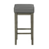 Vin 31 Inch Counter Height Stool Gray Faux Leather Seat Wood Set of 2 By Casagear Home BM314436