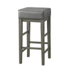 Vin 31 Inch Counter Height Stool Gray Faux Leather Seat Wood Set of 2 By Casagear Home BM314436