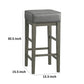 Vin 31 Inch Counter Height Stool Gray Faux Leather Seat Wood Set of 2 By Casagear Home BM314436