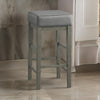 Vin 31 Inch Counter Height Stool, Gray Faux Leather Seat, Wood, Set of 2 By Casagear Home