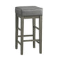 Vin 31 Inch Counter Height Stool Gray Faux Leather Seat Wood Set of 2 By Casagear Home BM314436