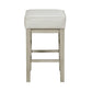 Vin 26 Inch Counter Height Stool White Faux Leather Seat Wood Set of 2 By Casagear Home BM314437