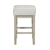 Vin 26 Inch Counter Height Stool White Faux Leather Seat Wood Set of 2 By Casagear Home BM314437