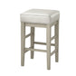 Vin 26 Inch Counter Height Stool White Faux Leather Seat Wood Set of 2 By Casagear Home BM314437