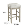 Vin 26 Inch Counter Height Stool White Faux Leather Seat Wood Set of 2 By Casagear Home BM314437