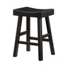 Casy 25 Inch Counter Height Stool Saddle Seat Black Rubberwood Set of 2 By Casagear Home BM314438