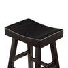 Casy 25 Inch Counter Height Stool Saddle Seat Black Rubberwood Set of 2 By Casagear Home BM314438