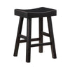 Casy 25 Inch Counter Height Stool Saddle Seat Black Rubberwood Set of 2 By Casagear Home BM314438