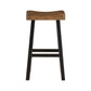 Casy 25 Inch Counter Height Stool Brown Saddle Seat Black Set of 2 By Casagear Home BM314439