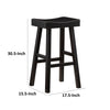 Casy 30 Inch Bar Height Stool Saddle Seat Black Rubberwood Set of 2 By Casagear Home BM314441