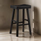 Casy 30 Inch Bar Height Stool, Saddle Seat, Black Rubberwood, Set of 2 By Casagear Home