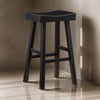 Casy 30 Inch Bar Height Stool Saddle Seat Black Rubberwood Set of 2 By Casagear Home BM314441