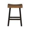 Casy 30 Inch Bar Height Stool Brown Saddle Seat Black Rubberwood Set of 2 By Casagear Home BM314442