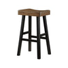 Casy 30 Inch Bar Height Stool Brown Saddle Seat Black Rubberwood Set of 2 By Casagear Home BM314442