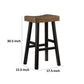 Casy 30 Inch Bar Height Stool Brown Saddle Seat Black Rubberwood Set of 2 By Casagear Home BM314442