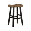 Casy 30 Inch Bar Height Stool Brown Saddle Seat Black Rubberwood Set of 2 By Casagear Home BM314442