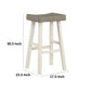 Casy 30 Inch Bar Height Stool Gray Saddle Seat White Rubberwood Set of 2 By Casagear Home BM314443