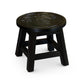 Sidi 11 Inch Step Stool Footrest Wood Queen Bee Print Round Dark Brown By Casagear Home BM314449