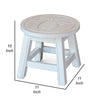 Sidi 11 Inch Step Stool Footrest Wood Queen Bee Print Round White By Casagear Home BM314456