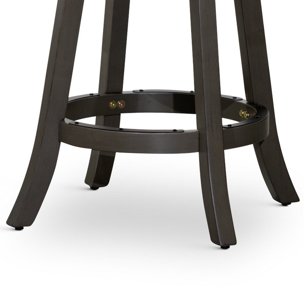 Opi 24 Inch Swivel Counter Stool Cushioned Weathered Gray Charcoal By Casagear Home BM314460