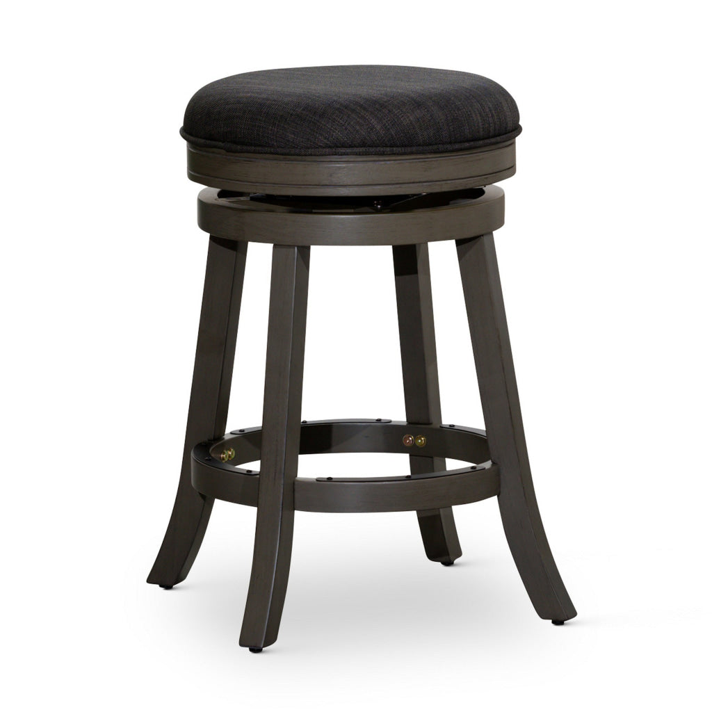 Opi 24 Inch Swivel Counter Stool Cushioned Weathered Gray Charcoal By Casagear Home BM314460