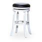 Opi 30 Inch Swivel Barstool Round Cushioned Seat White Finish Black By Casagear Home BM314461