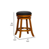 Opi 24 Inch Swivel Counter Stool Natural Brown Wood Dark Gray Polyester By Casagear Home BM314462