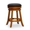 Opi 24 Inch Swivel Counter Stool Natural Brown Wood Dark Gray Polyester By Casagear Home BM314462