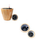 10 Inch Self Watering Planter Set of 2 Round Shaped Pot Natural Brown By Casagear Home BM314464