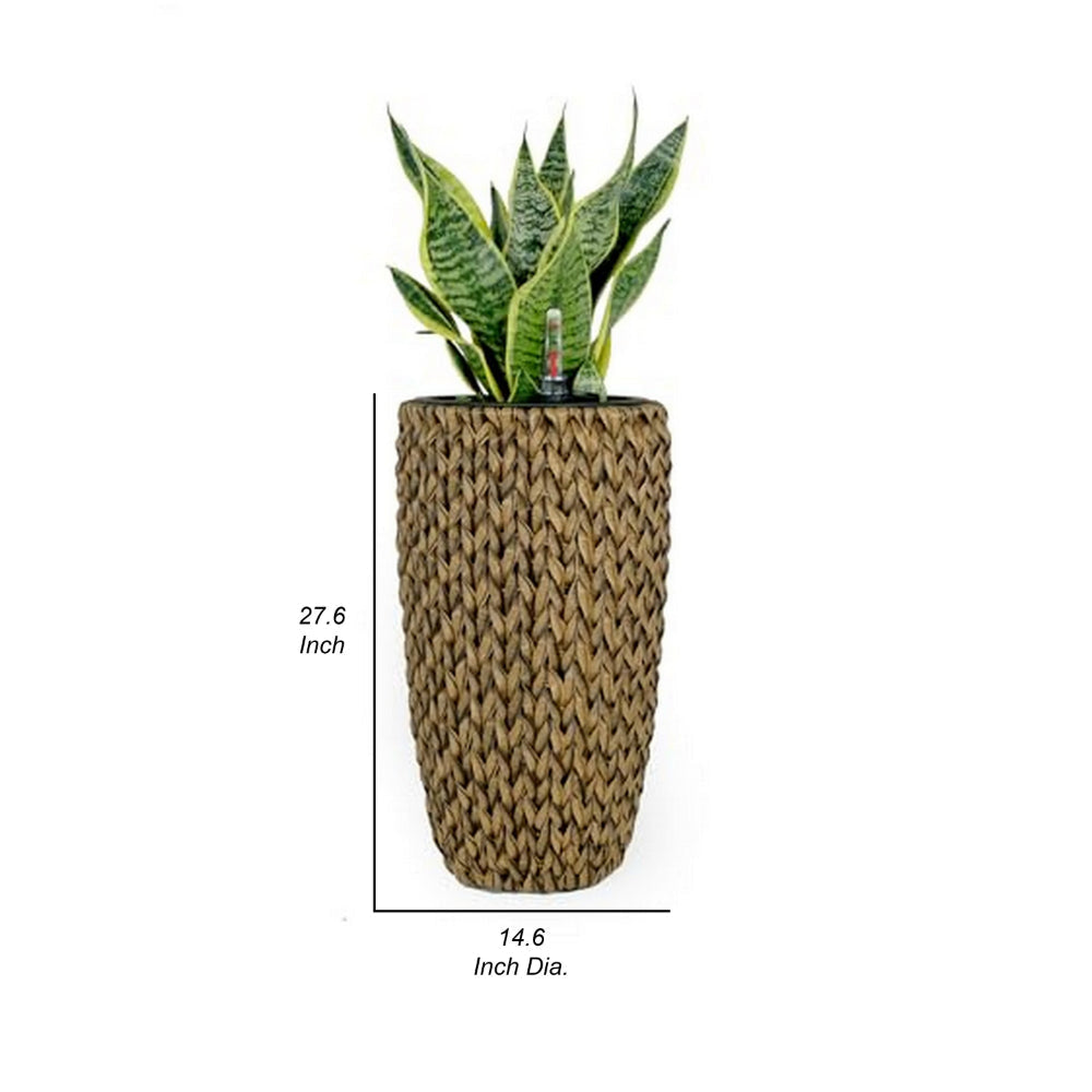 Wiki 28 Inch Self Watering Planter Handwoven Rattan Wicker Natural By Casagear Home BM314471