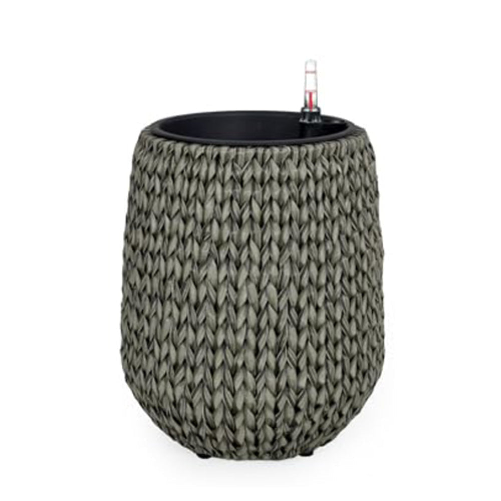 Wiki 21 Inch Self Watering Planter Handwoven Rattan Wicker Gray By Casagear Home BM314473