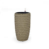 Wiki 28 Inch Self Watering Planter, Handwoven Rattan Wicker, Beige By Casagear Home