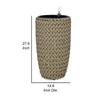 Wiki 28 Inch Self Watering Planter Handwoven Rattan Wicker Beige By Casagear Home BM314480