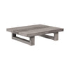 Hida 33 Inch Outdoor Patio Coffee Table, Grooved Top, Gray Eucalyptus Wood By Casagear Home