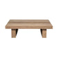 Hida 33 Inch Outdoor Patio Coffee Table Grooved Top Brown Eucalyptus Wood By Casagear Home BM314483