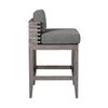 Hida 30 Inch Outdoor Patio Barstool Chair Gray Olefin Cushions Wood By Casagear Home BM314485