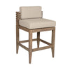 Hida 28 Inch Outdoor Patio Counter Stool Chair, Taupe, Olefin Cushions By Casagear Home